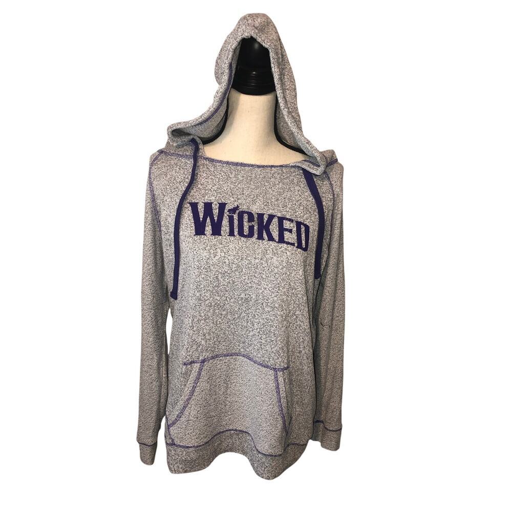 Wicked Hoodie Size XL Gray Purple Long Sleeve Top Summer Beach Unisex Lightweigh